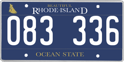 RI license plate 083336