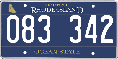 RI license plate 083342