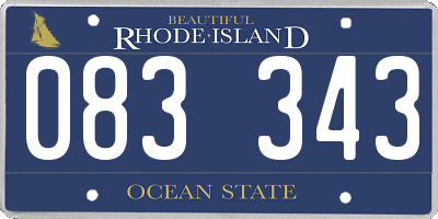 RI license plate 083343