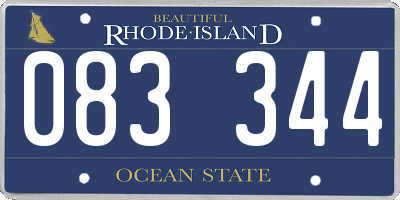RI license plate 083344