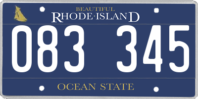 RI license plate 083345