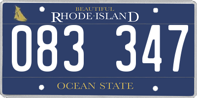 RI license plate 083347