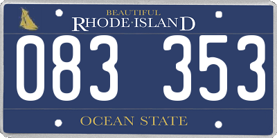 RI license plate 083353