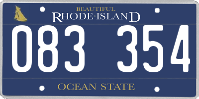 RI license plate 083354
