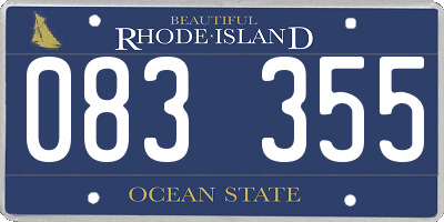 RI license plate 083355