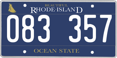 RI license plate 083357