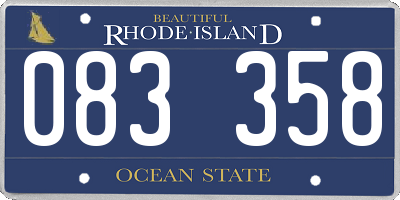 RI license plate 083358