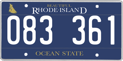 RI license plate 083361