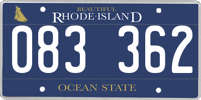 RI license plate 083362