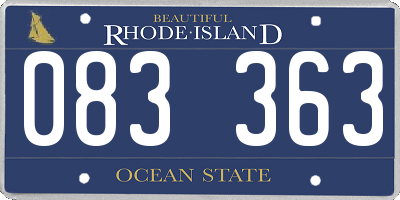 RI license plate 083363