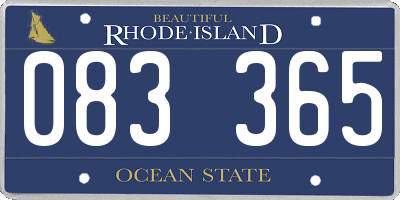 RI license plate 083365