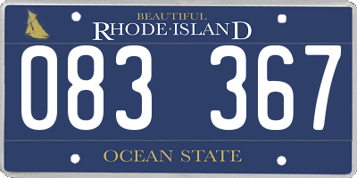 RI license plate 083367