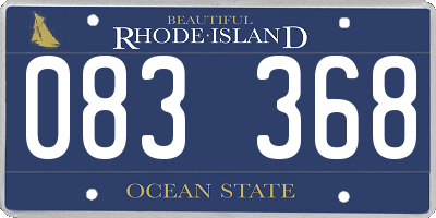 RI license plate 083368