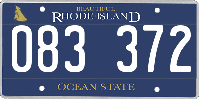 RI license plate 083372