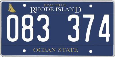 RI license plate 083374