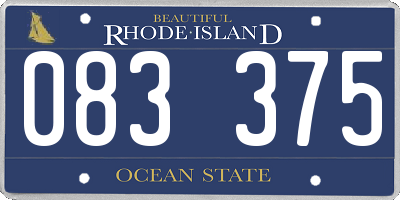 RI license plate 083375