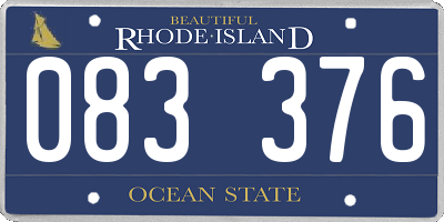 RI license plate 083376
