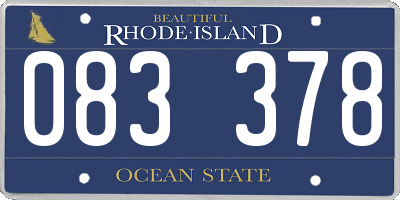 RI license plate 083378