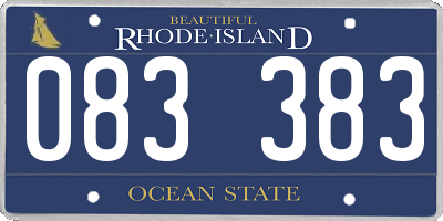 RI license plate 083383