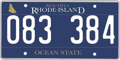 RI license plate 083384