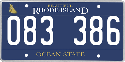 RI license plate 083386