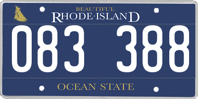 RI license plate 083388