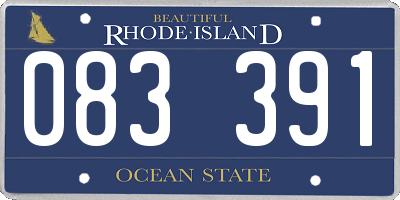 RI license plate 083391