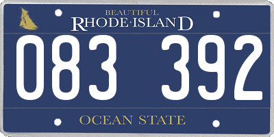 RI license plate 083392