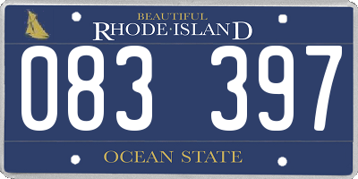 RI license plate 083397