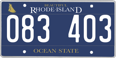 RI license plate 083403