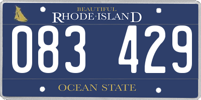 RI license plate 083429