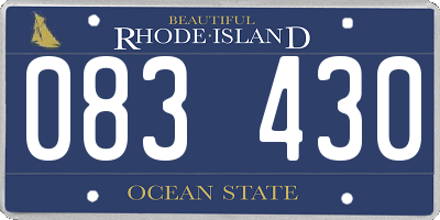 RI license plate 083430