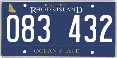 RI license plate 083432