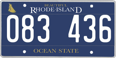 RI license plate 083436