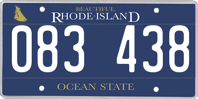 RI license plate 083438