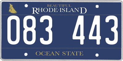 RI license plate 083443