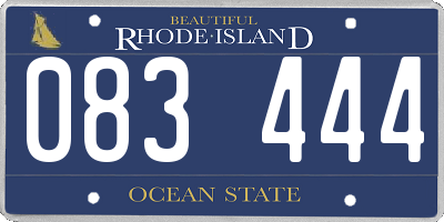 RI license plate 083444