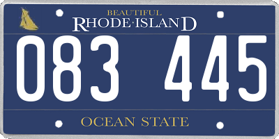 RI license plate 083445