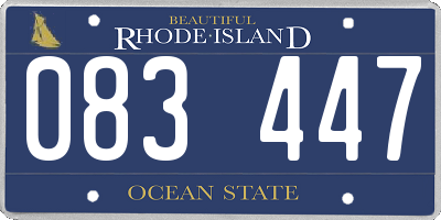 RI license plate 083447