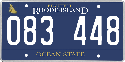 RI license plate 083448