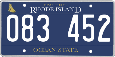 RI license plate 083452