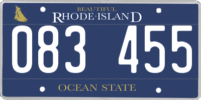 RI license plate 083455