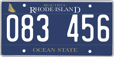RI license plate 083456