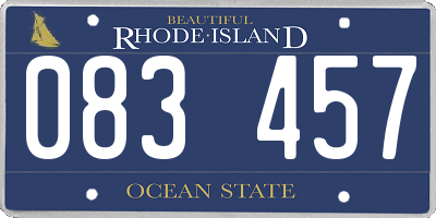 RI license plate 083457