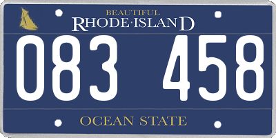 RI license plate 083458