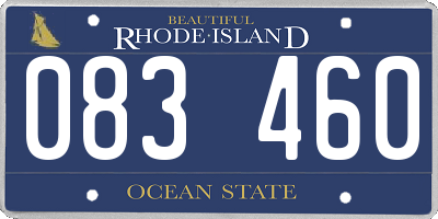 RI license plate 083460