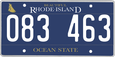 RI license plate 083463