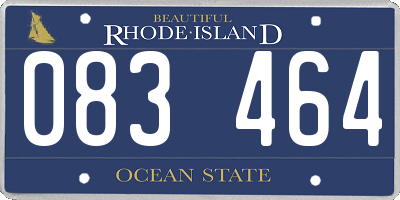 RI license plate 083464