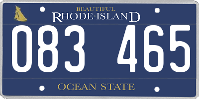 RI license plate 083465
