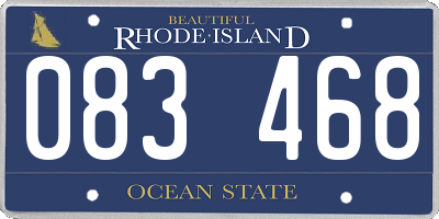 RI license plate 083468
